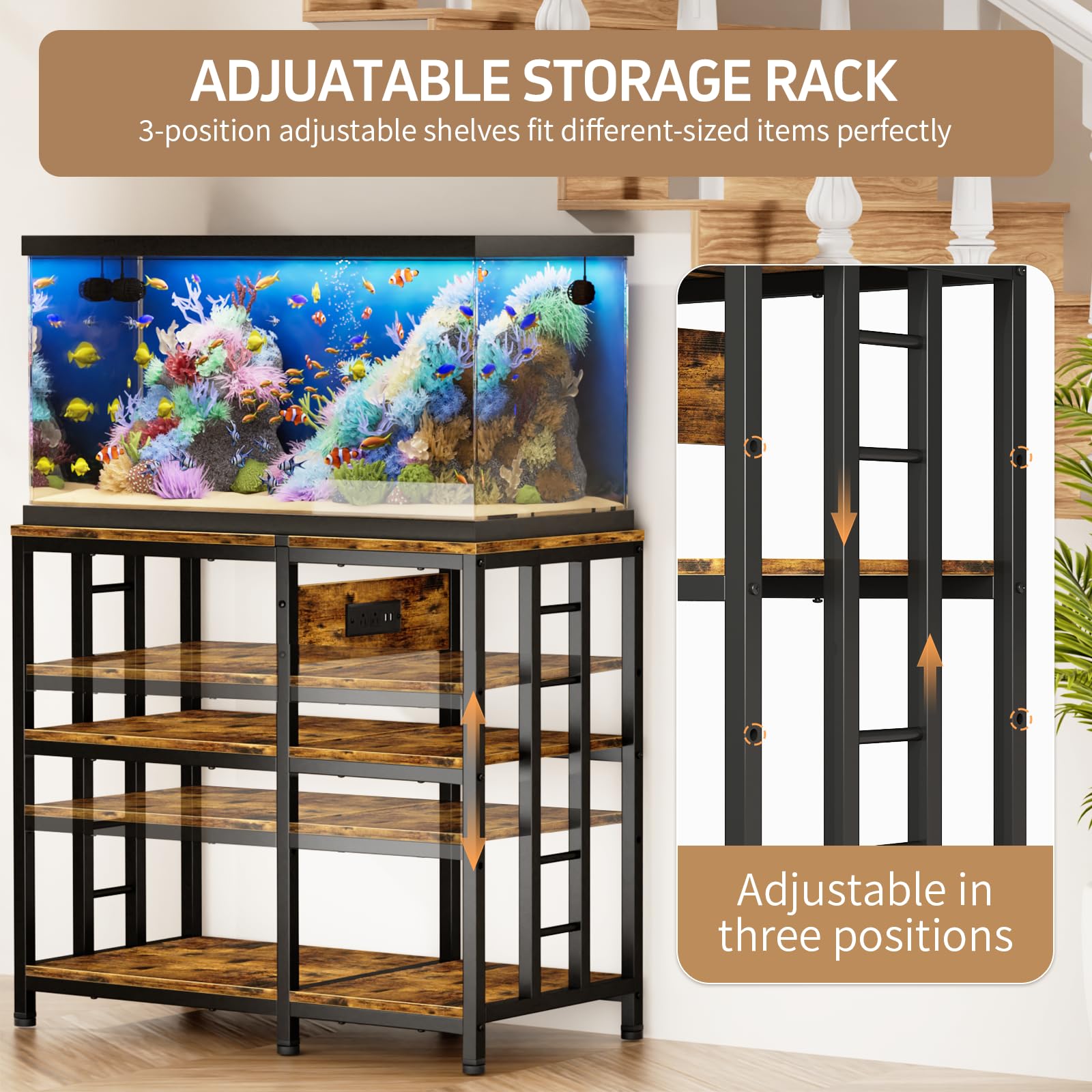 MILEFA reinforced bottom storage level keeps tools and supplies neatly organized.