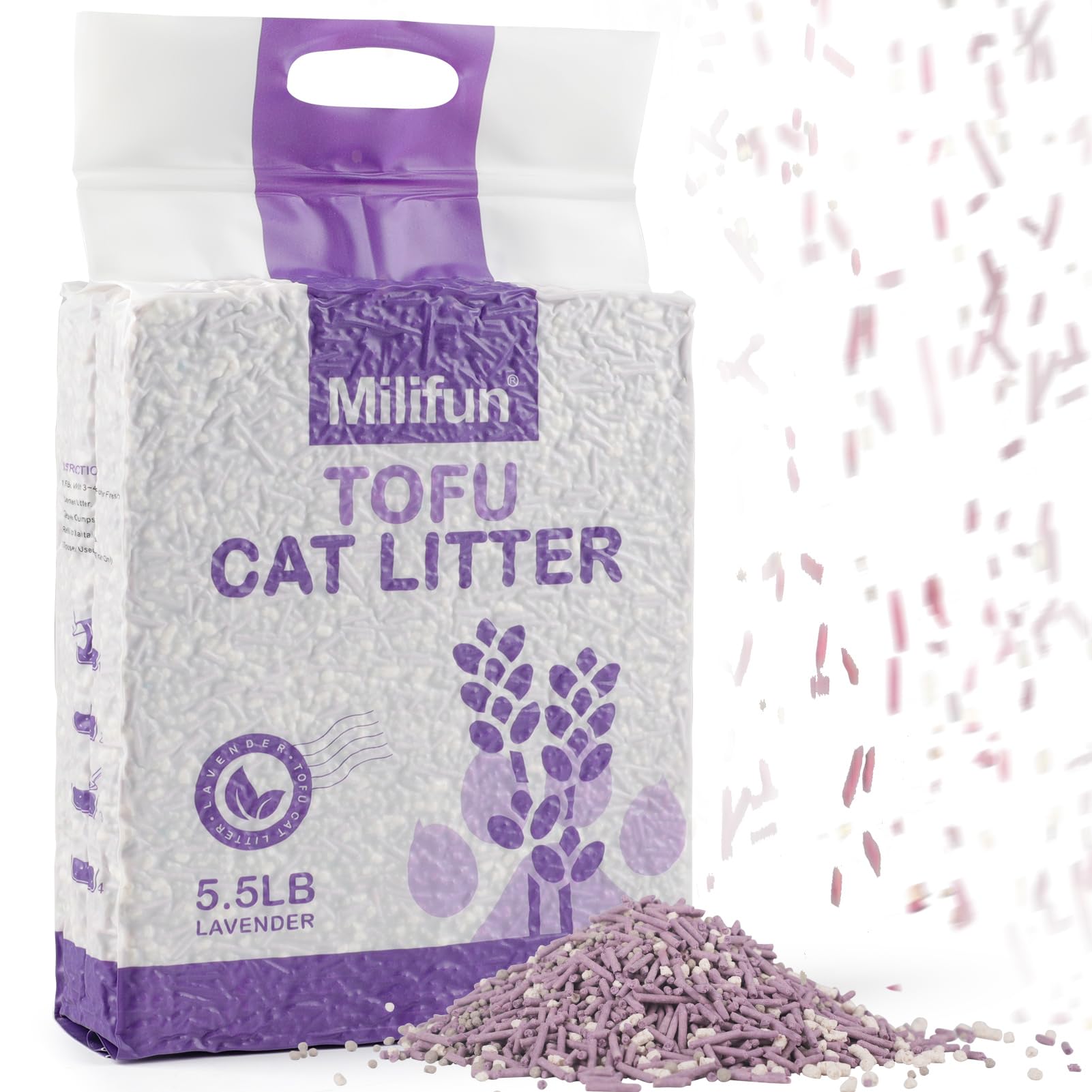 MILIFUN Tofu Cat Litter anti-tracking composition helps clean surfaces.