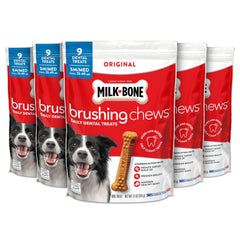 Milk-Bone Brushing Chews Original Chicken flavor for small to medium dogs that helps clean teeth.