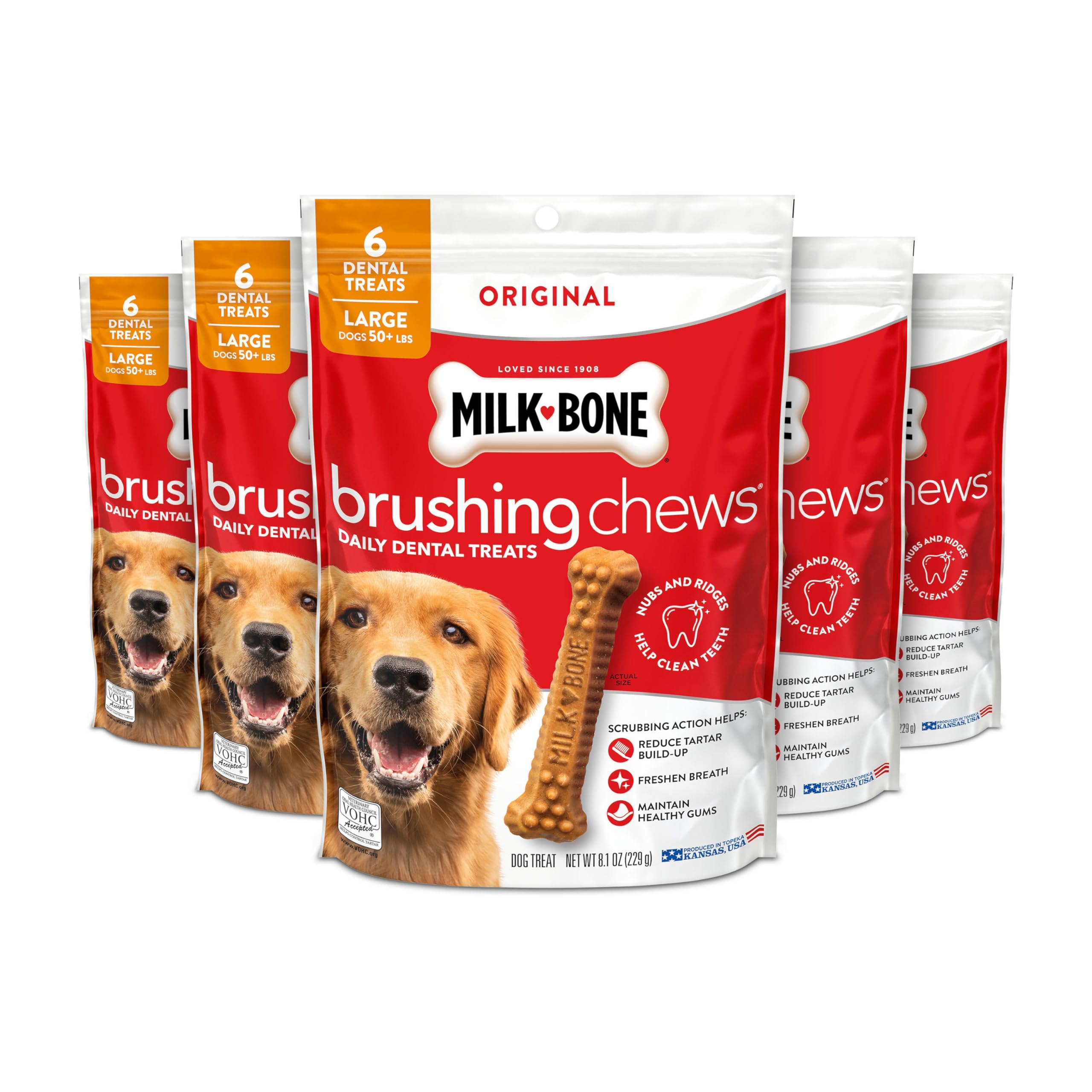 Milk-Bone Brushing Chews twist design close-up for dental scrubbing action