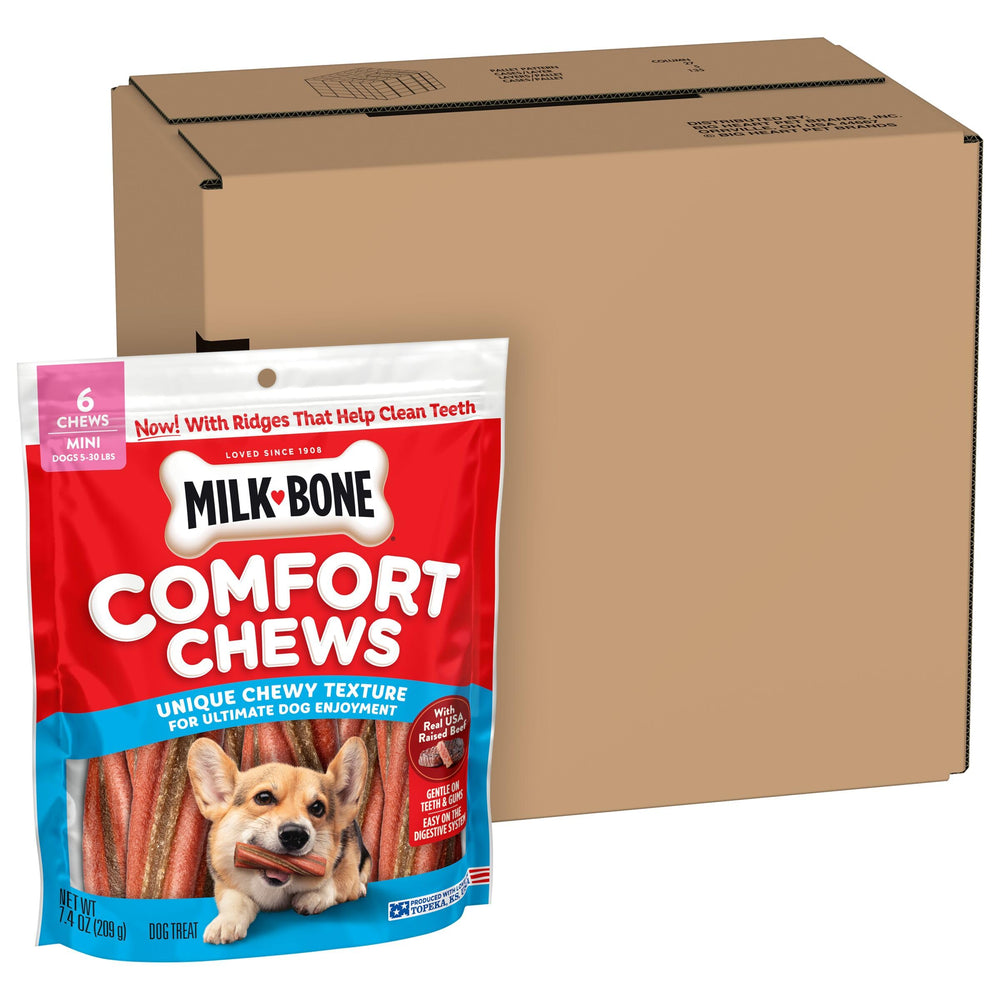 Milk-Bone Comfort Chews dog enjoying chew time moment