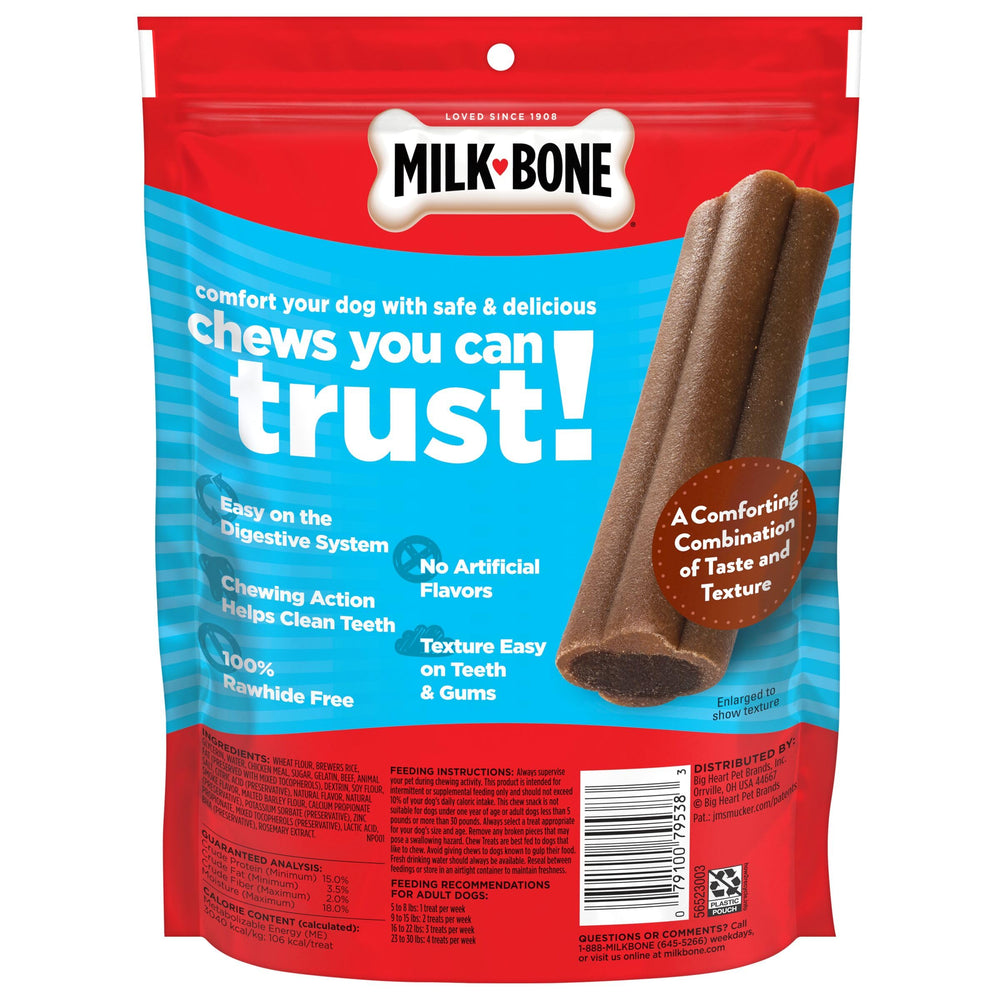 Milk-Bone Comfort Chews rawhide-free label emphasizes safety