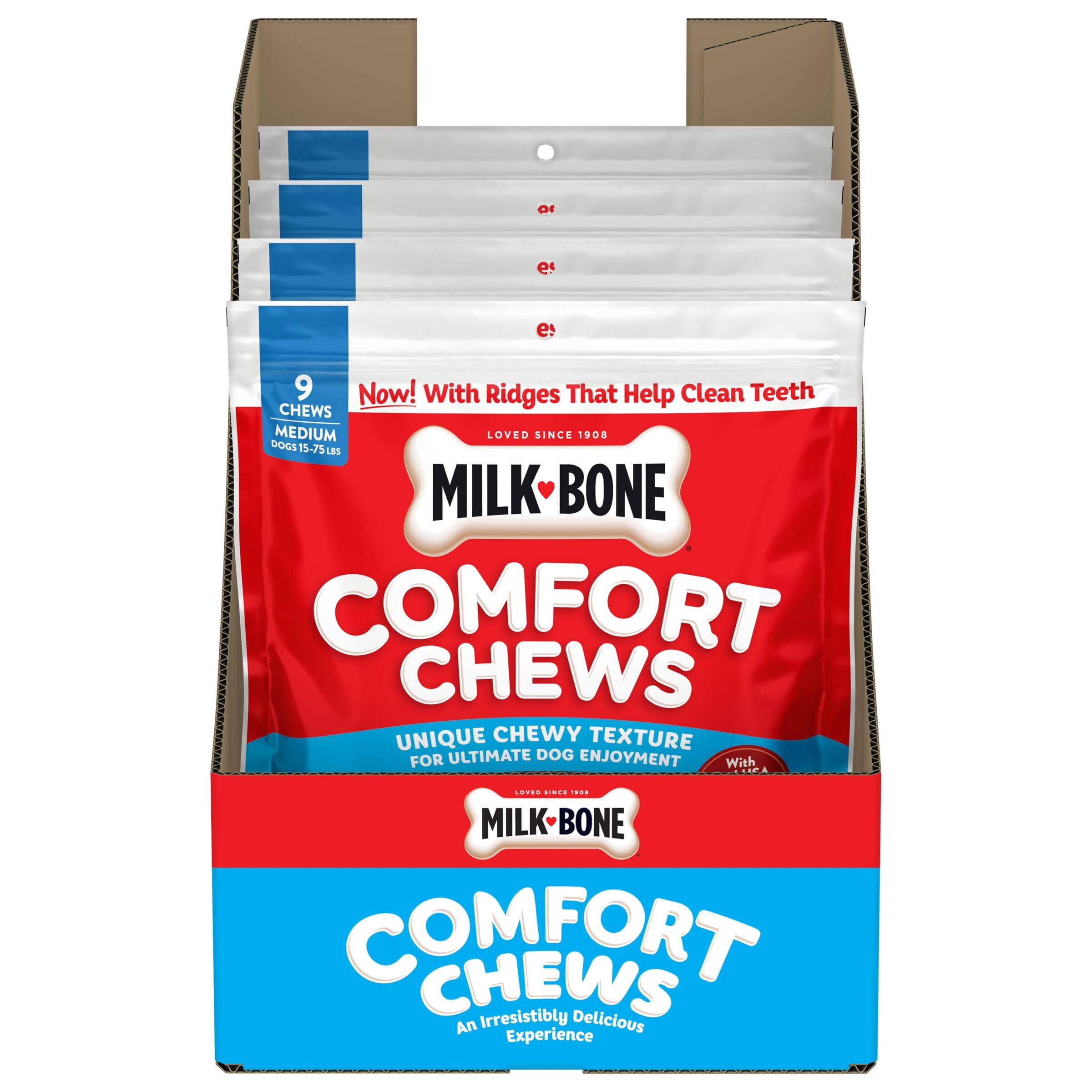 Milk-Bone Comfort Chews are 100% rawhide-free for a safer chew experience.