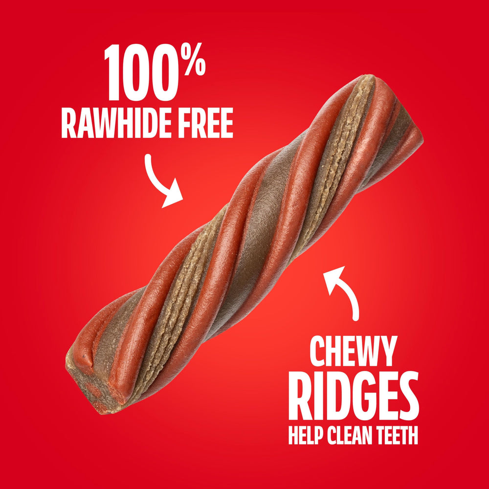 Milk-Bone Comfort Chews real beef pieces offer tasty, chewy enjoyment.