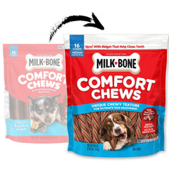 Milk-Bone Comfort Chews ridged pattern close-up during chew