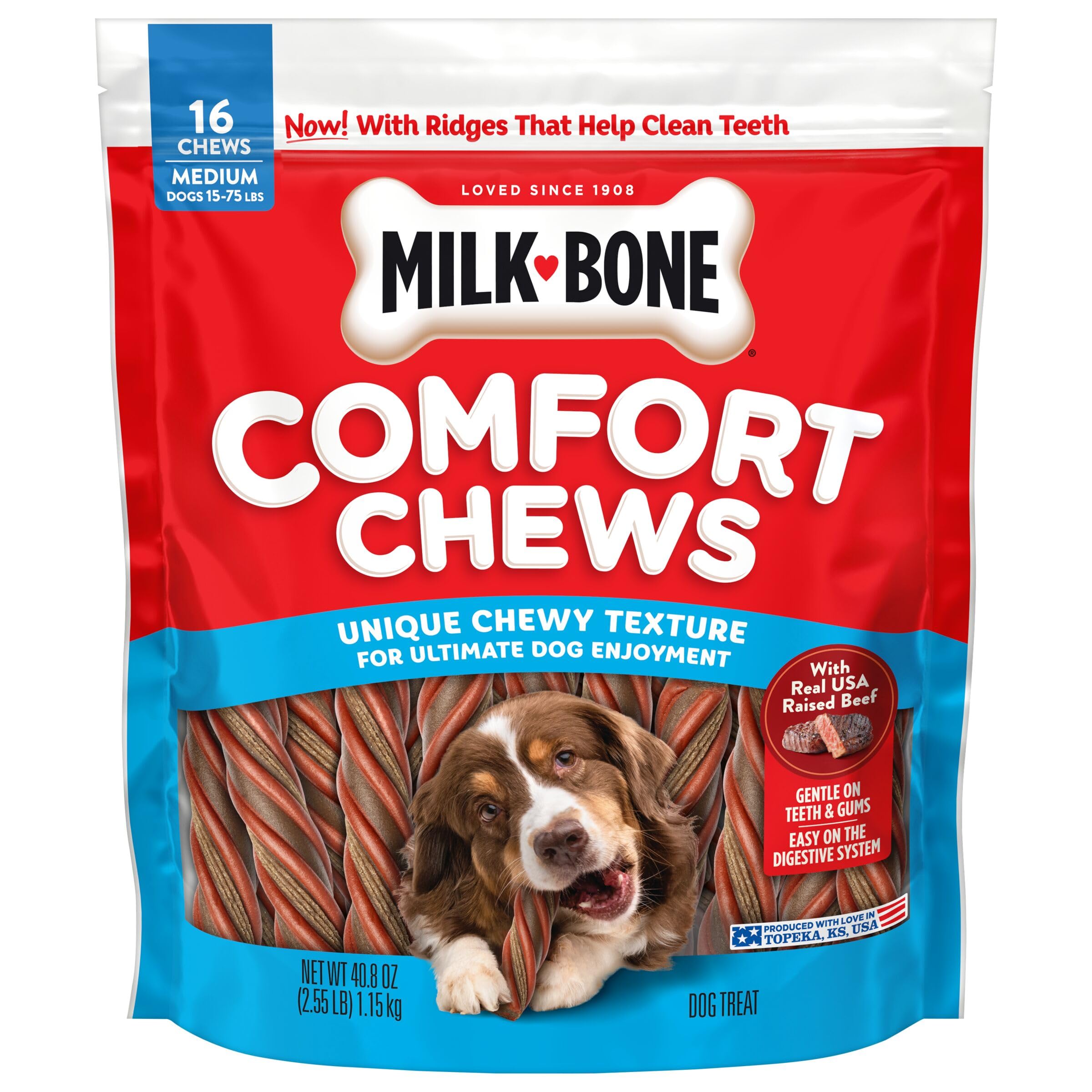 Milk-Bone Comfort Chews close-up showing engaging texture for gnaw sessions
