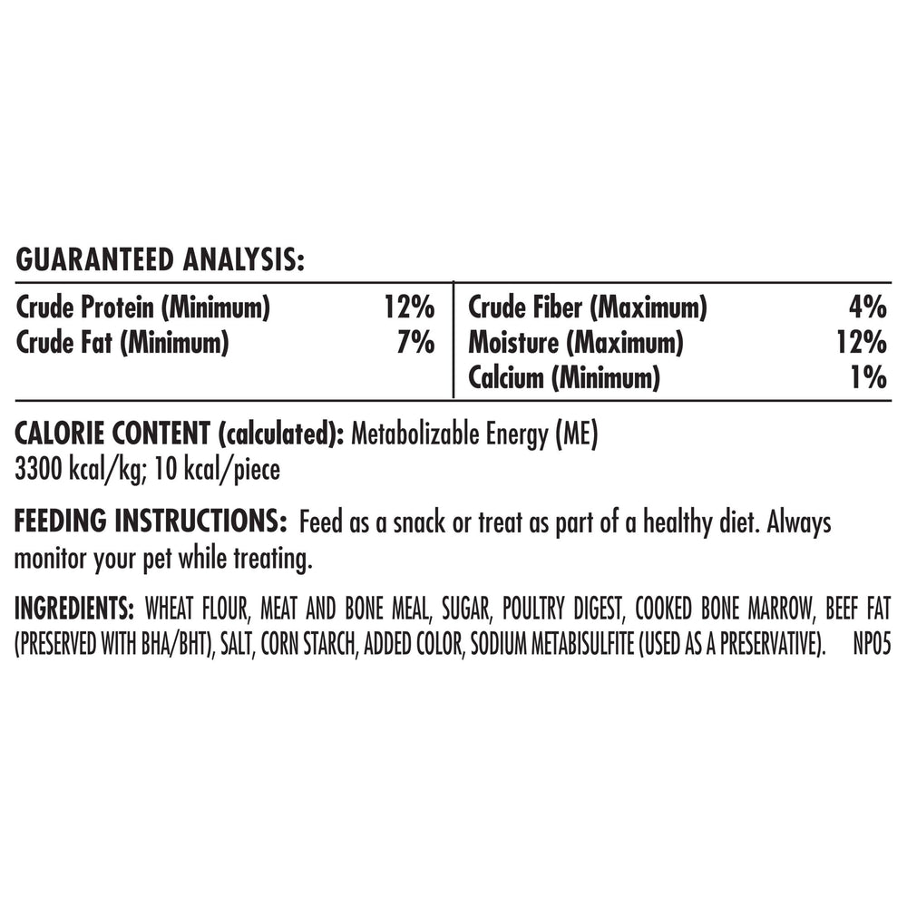 Milk-Bone MaroSnacks 9.5 calories per treat, suitable for daily snacks.