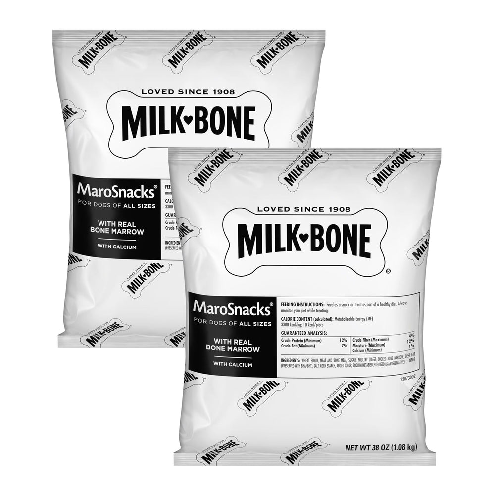 Milk-Bone MaroSnacks crunch outside with a meaty inside for a tasty daily treat.