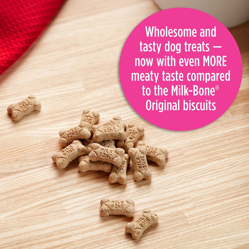 Close-up of crunchy Milk-Bone Minis, may help freshen breath.