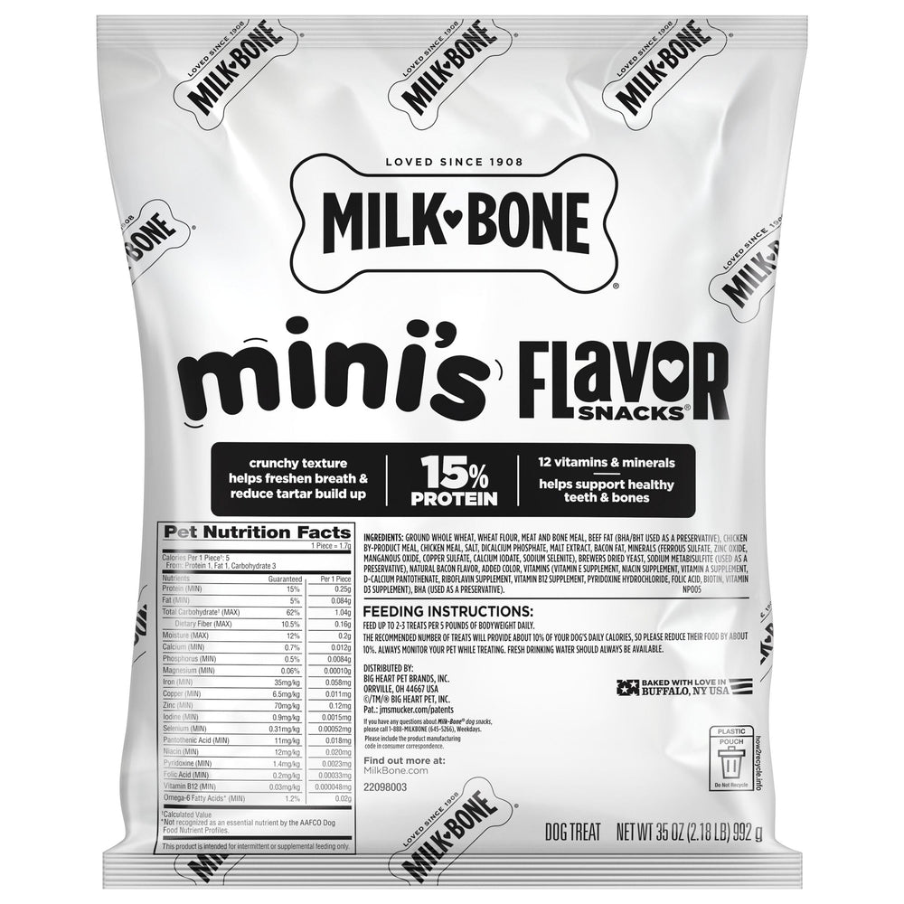 Milk-Bone Minis Flavor Snacks ideal for training rewards with tiny bites