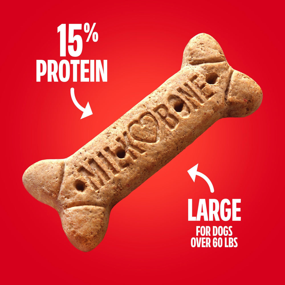 Milk-Bone Original packaging featuring baked-in-USA origin for quality assurance.