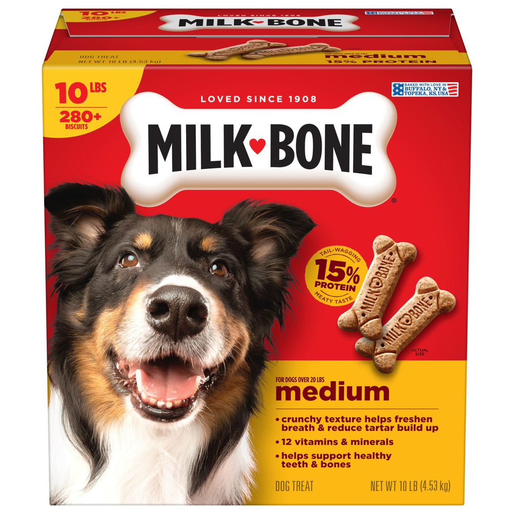 Milk-Bone Original Medium Dogs box 10 lb - tasty rewards for daily treats.