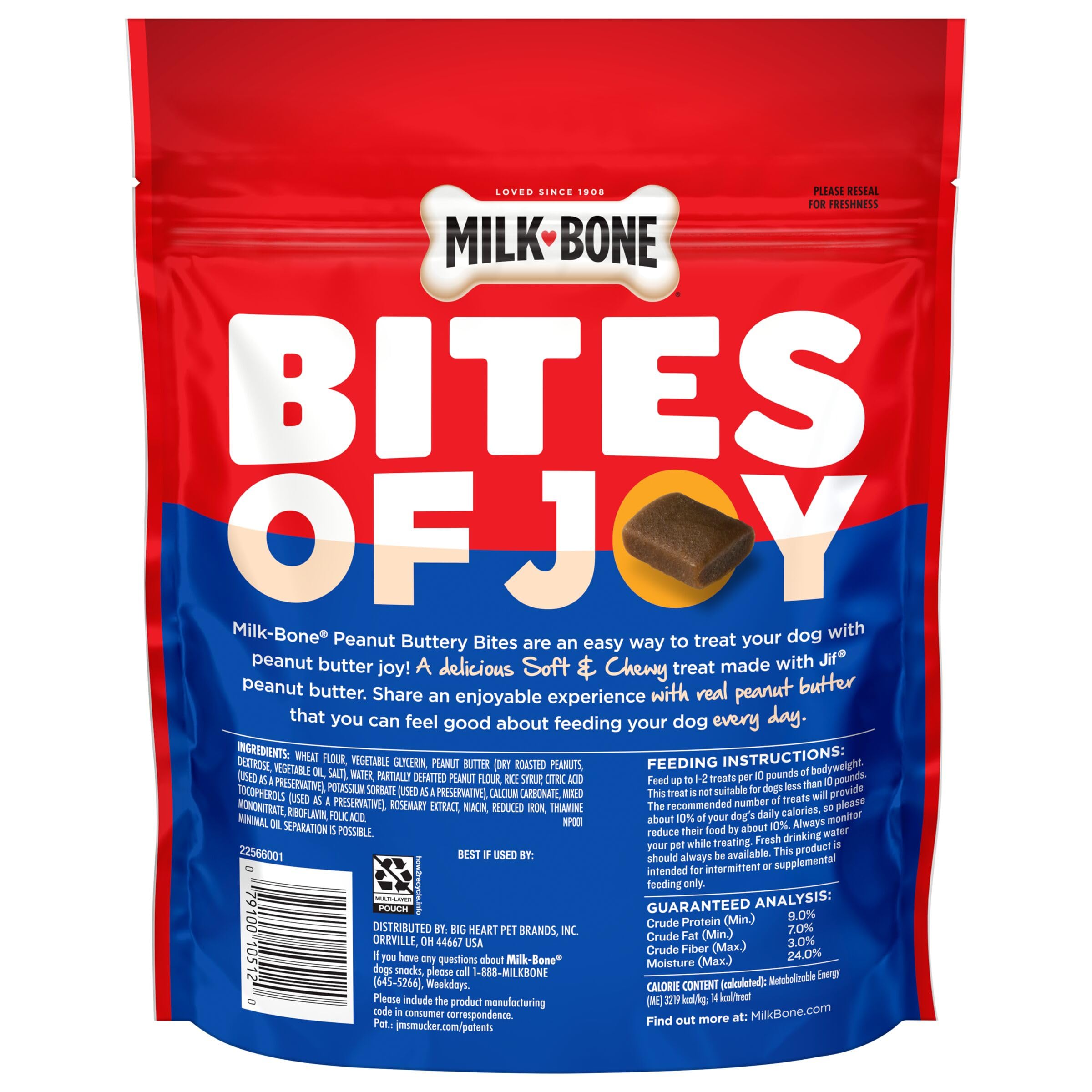 Made in USA: Milk-Bone bites packaging and wholesome design.