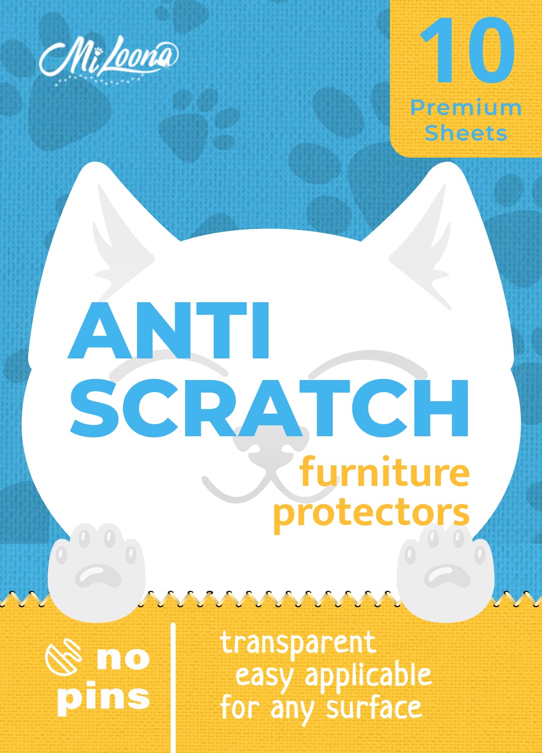 Miloona cat scratch protector on sofa provides discreet couch protection