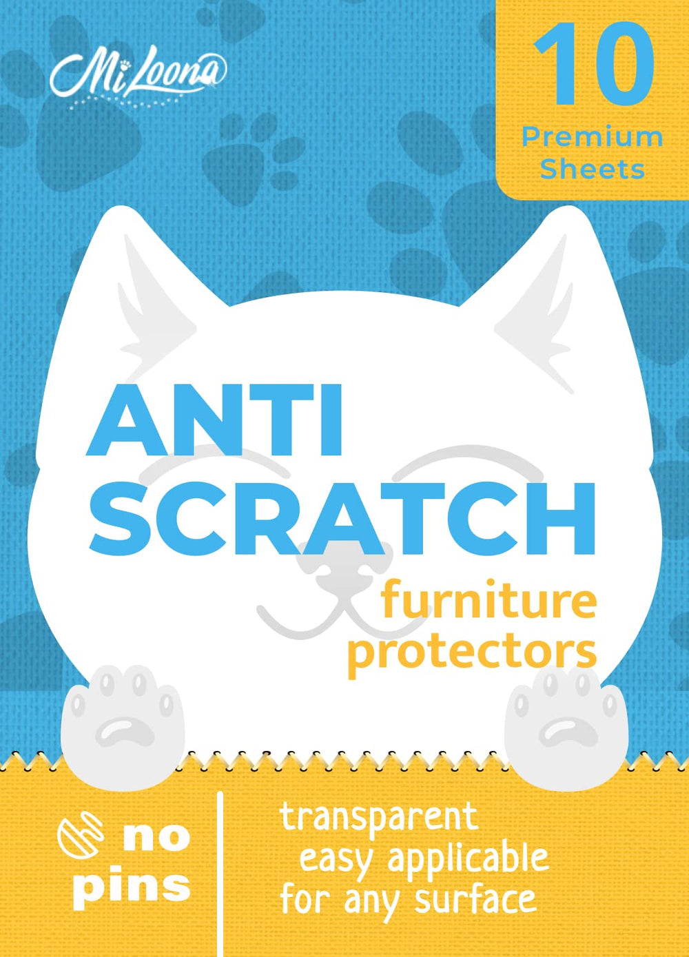 Miloona cat scratch protector on sofa provides discreet couch protection