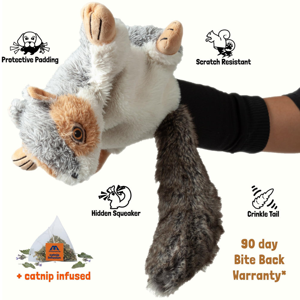 Milunova Pupr Pals hidden squeaker and crinkly tail stimulate engagement