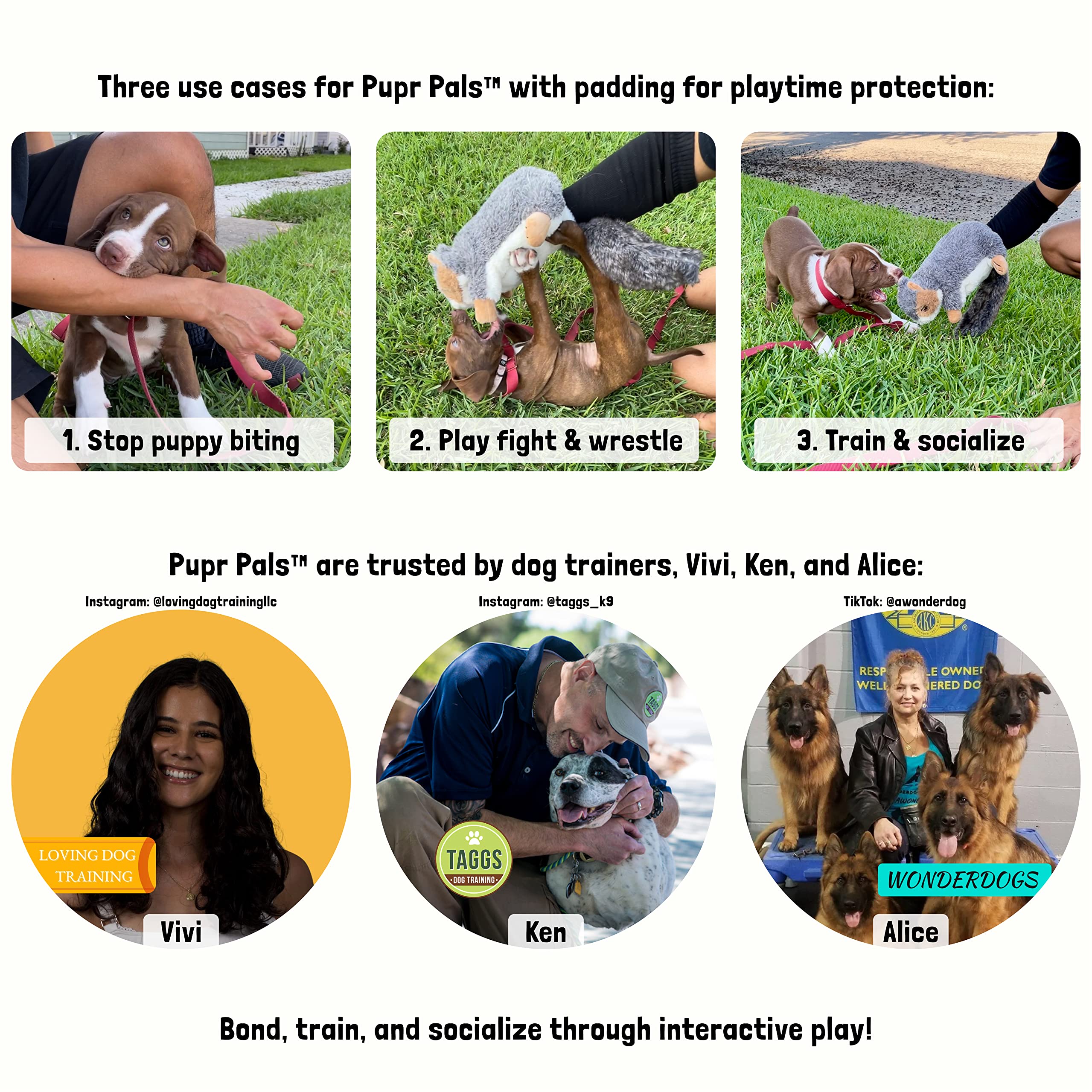 Milunova Pupr Pals squeaker and crinkly tail attract and stimulate playful prey drive