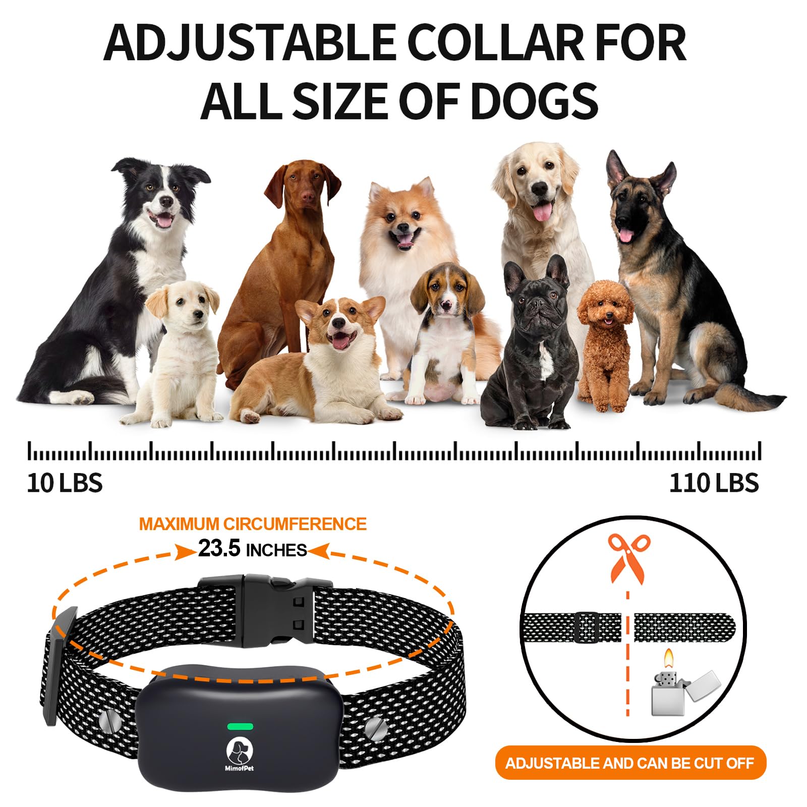 MIMOFPET LED flashlight modes help locate your dog at night.