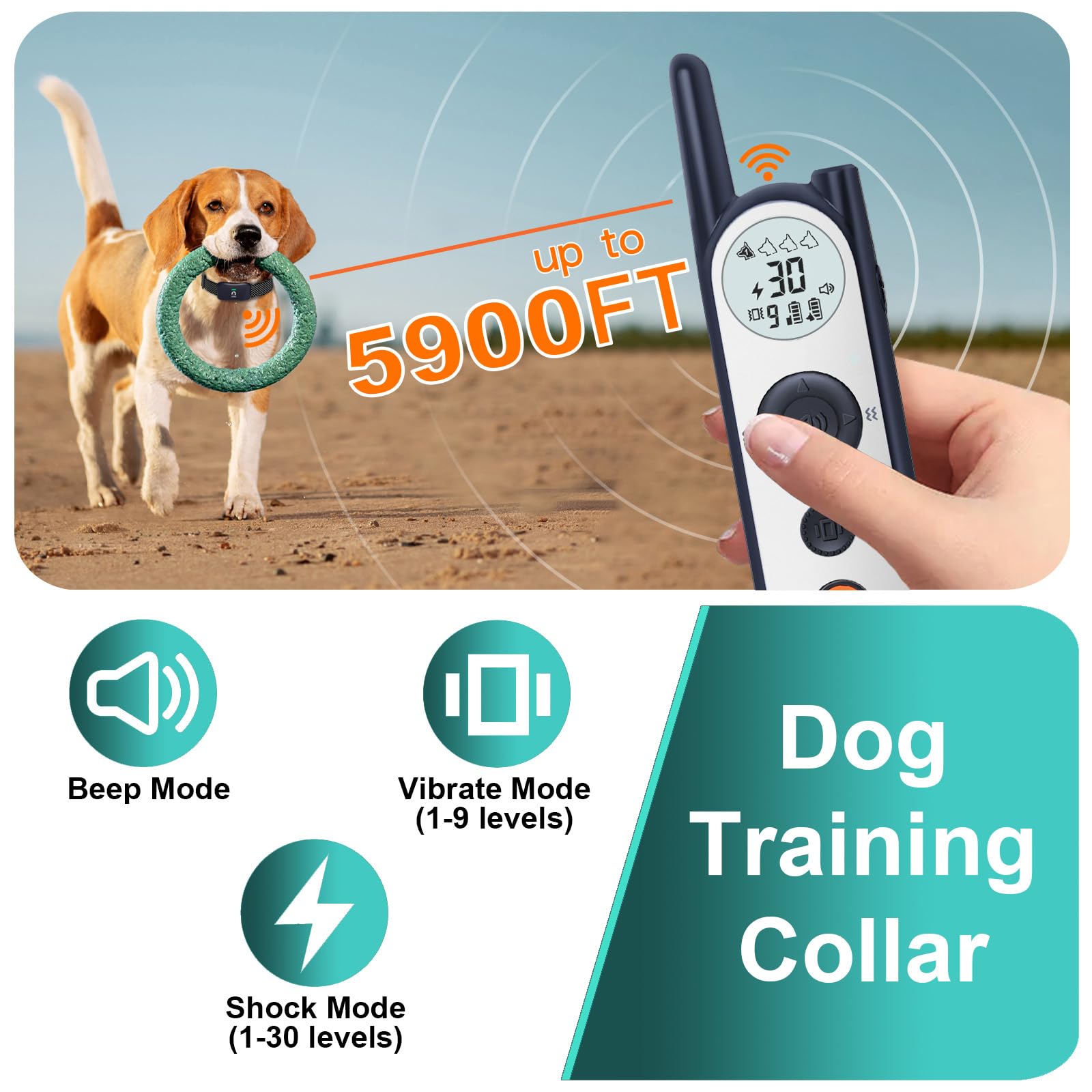 MIMOFPET training remote with display for precise training control.