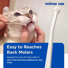 Mind Up cat toothbrush 15-degree angled handle guides reach to molars