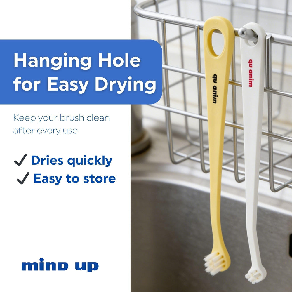 Mind Up cat toothbrush one-piece design for easy rinsing and drying