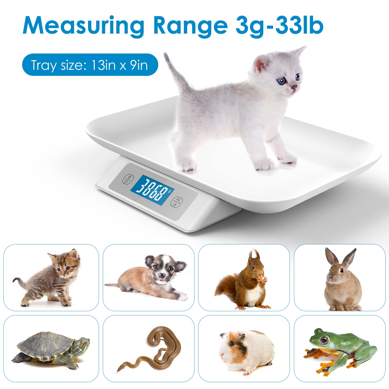 MINDPET-MED scale displaying 1 g precision for tiny pets