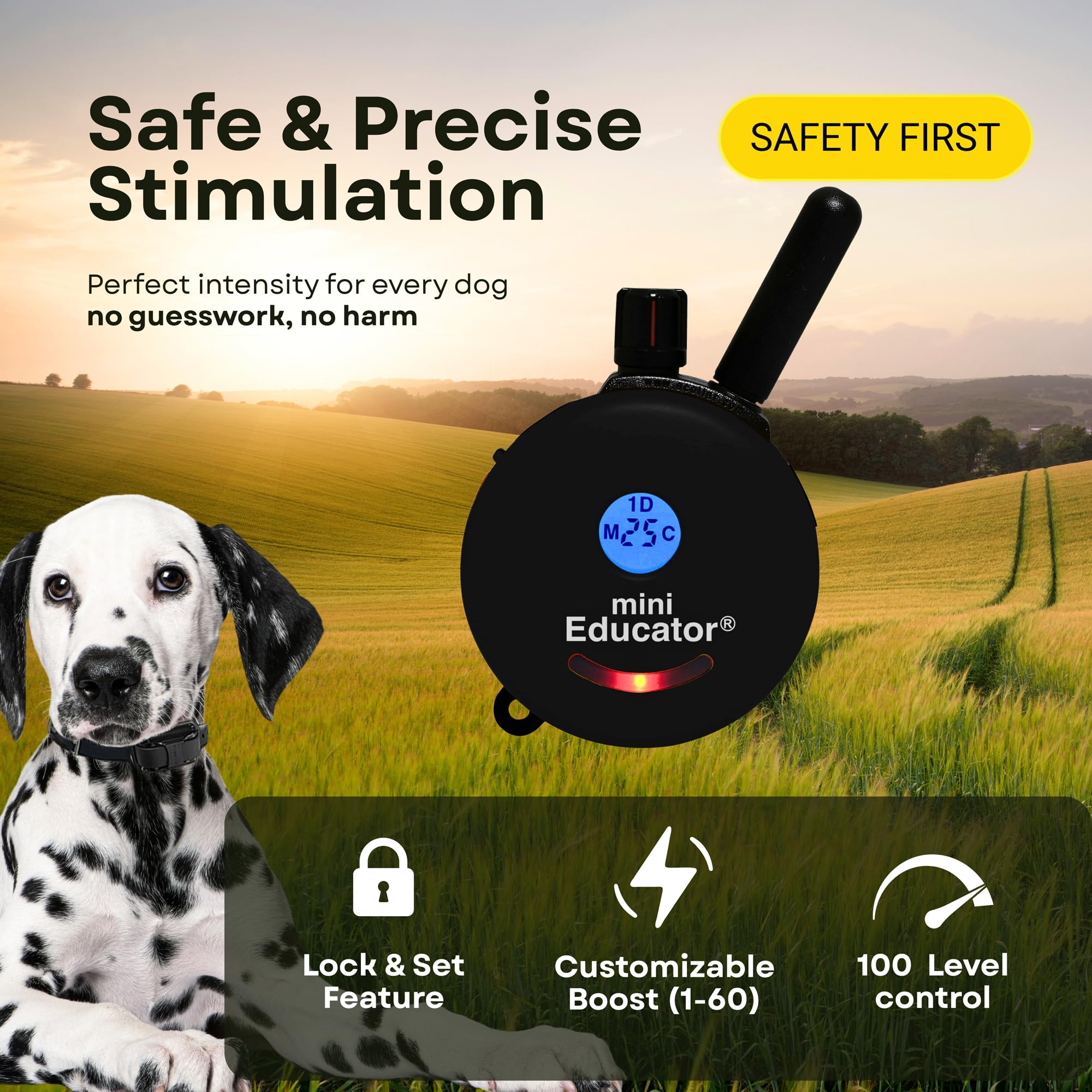 ET-300 remote transmitter enables precise, discreet training at distance.