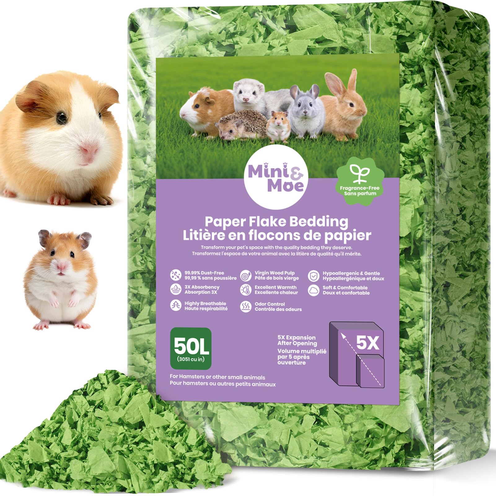 mini&moe hamster bedding 50L dust-free for clean air