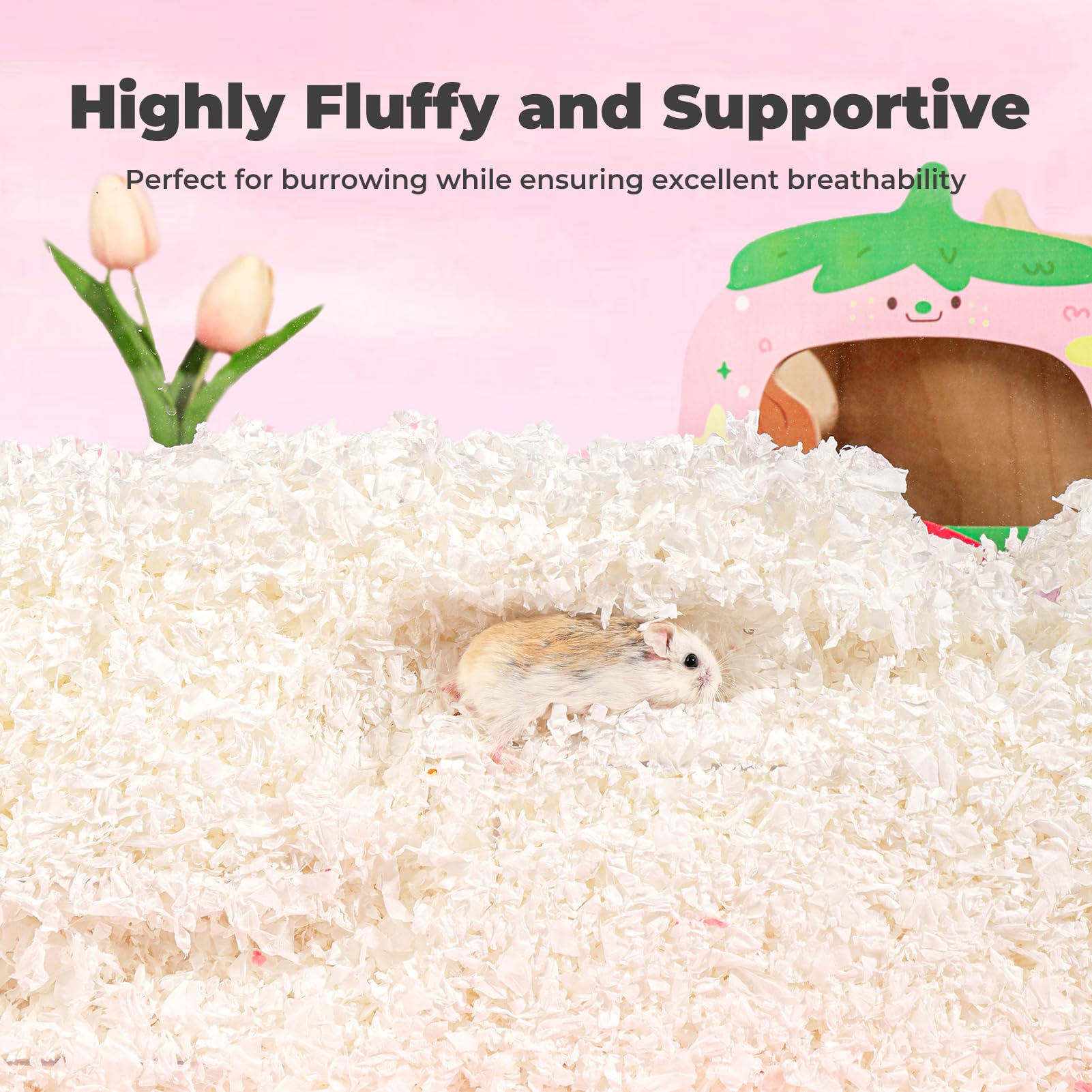 mini&moe unscented paper bedding safe for nibbling and burrowing