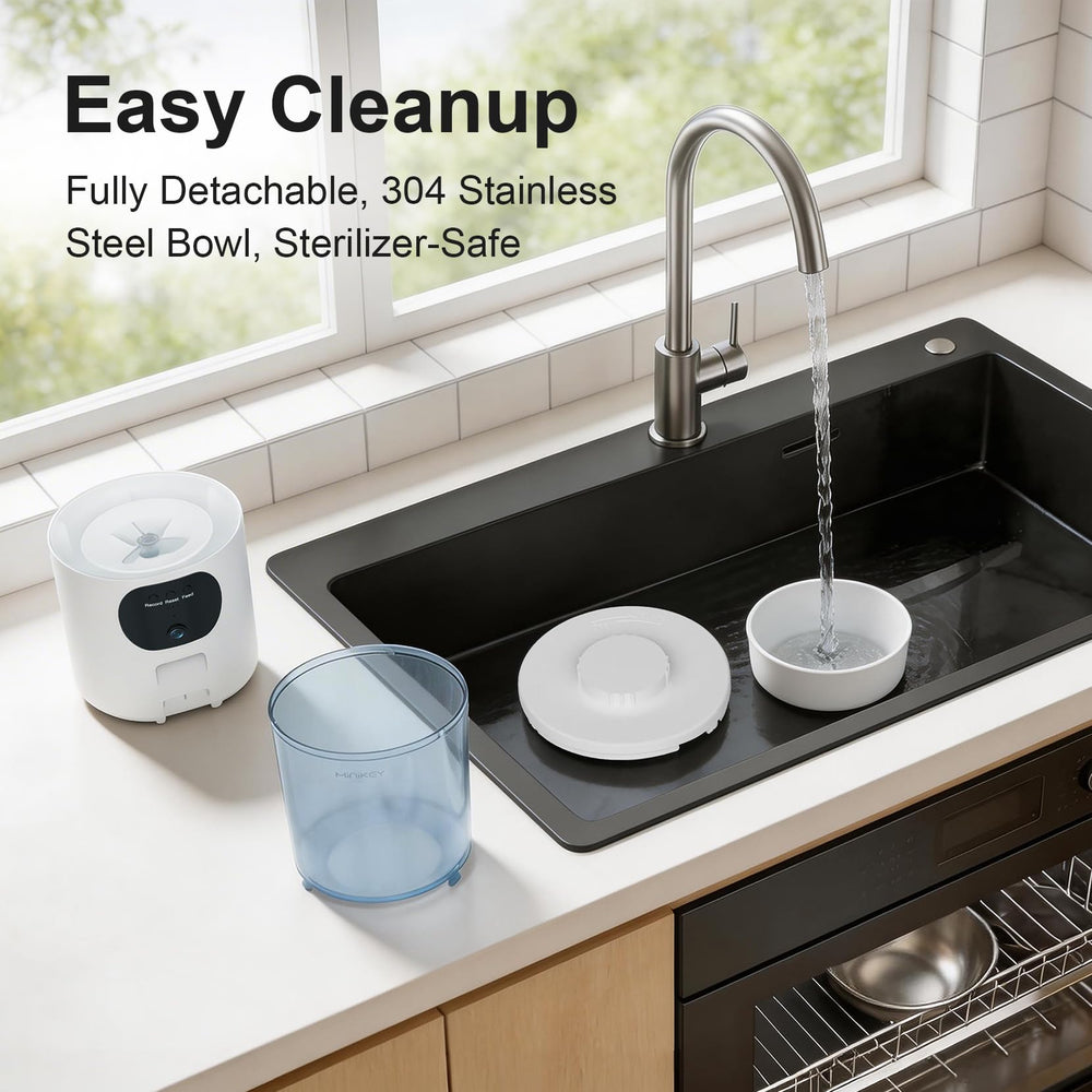 Minikey detachable stainless bowl for easy cleaning and hygiene