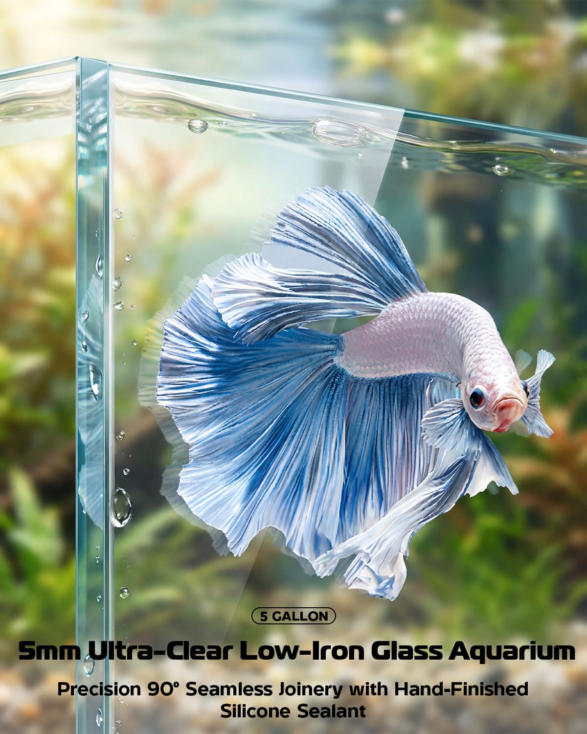 Minilake aquarium lid reduces evaporation while preserving light.