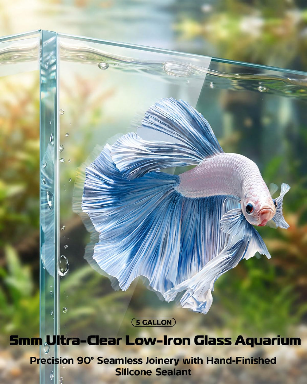 Minilake aquarium lid reduces evaporation while preserving light.