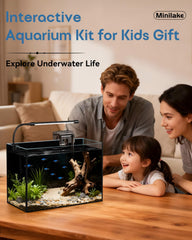 Minilake glass fish tank 5-gallon black baked-glass background enhances contrast
