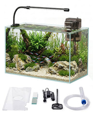 Minilake glass fish tank 5 gallon offers crystal-clear view for your aquascape.