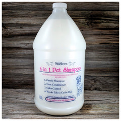 MinkSheen Dog Shampoo bottle highlights convenient 128 oz size for extended home grooming sessions.