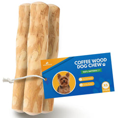 MINOWILD coffee wood chew stick for puppies under 20 lbs supports safe chewing.