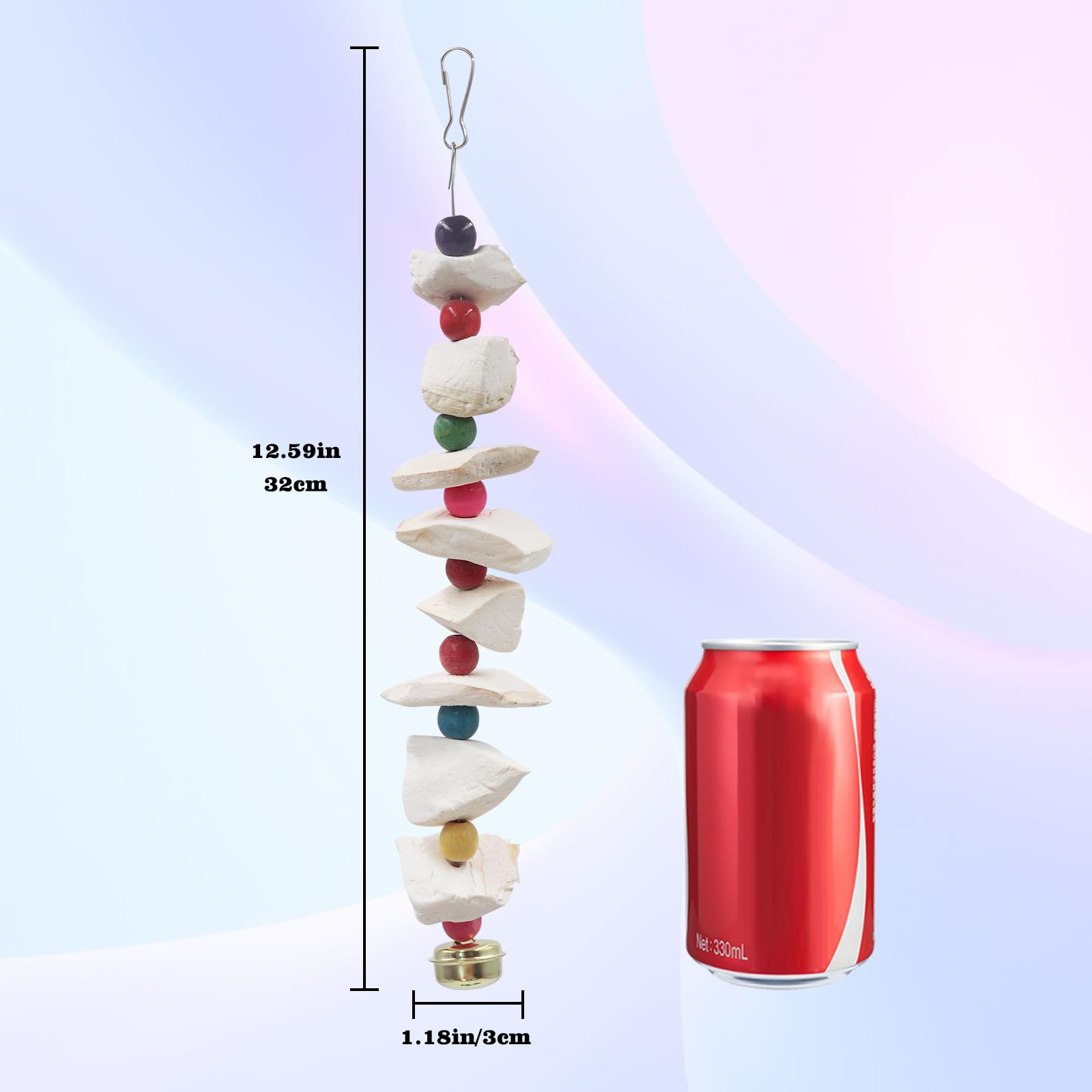 MinrzPet parakeet toys with a beak grinding stone promotes safe chewing.
