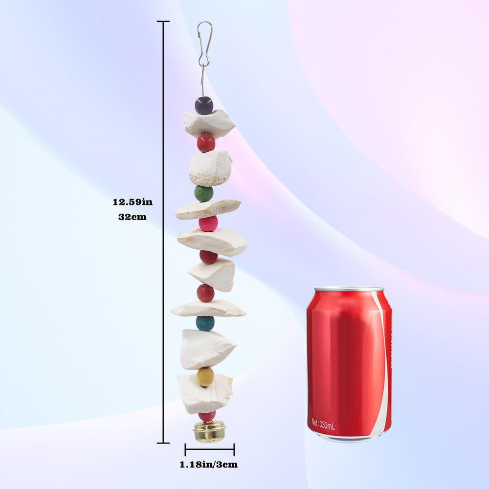 MinrzPet parakeet toys with a beak grinding stone promotes safe chewing.