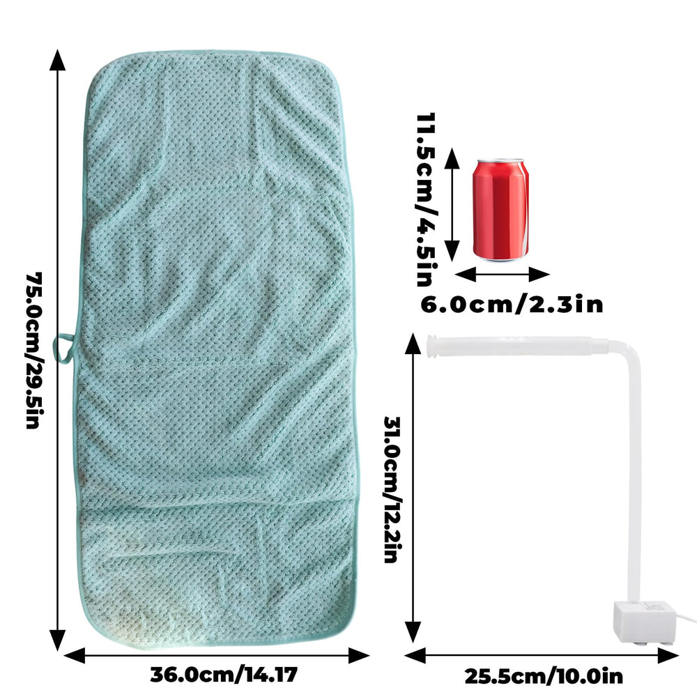 USB-powered pump provides steady water flow for calm baths.