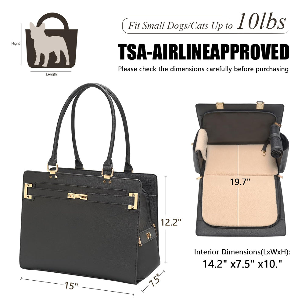 Minsong 2-in-1 pet purse carrier side pocket view, practical on-the-go storage.
