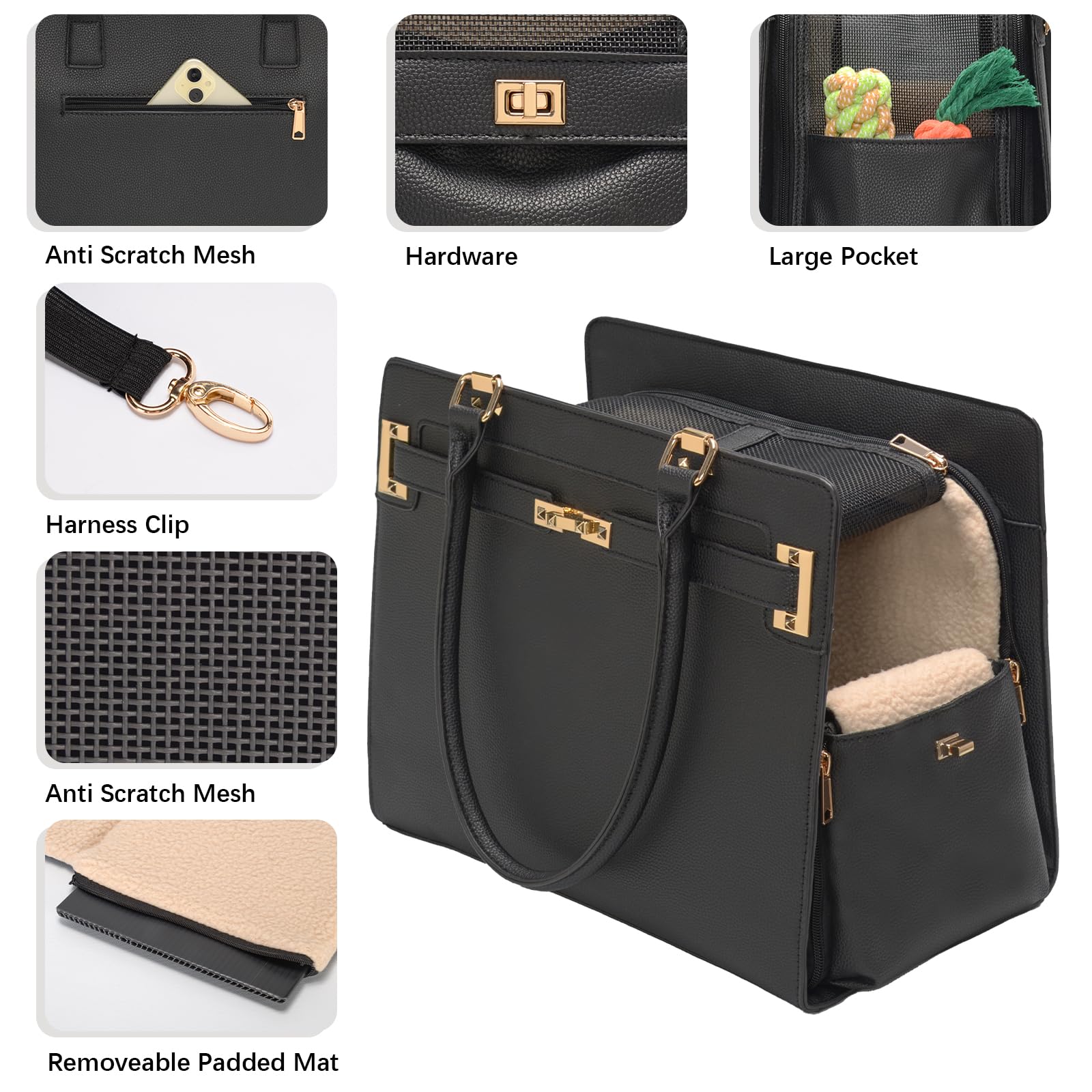 Minsong foldable soft-sided carrier with breathable mesh, easy to store.