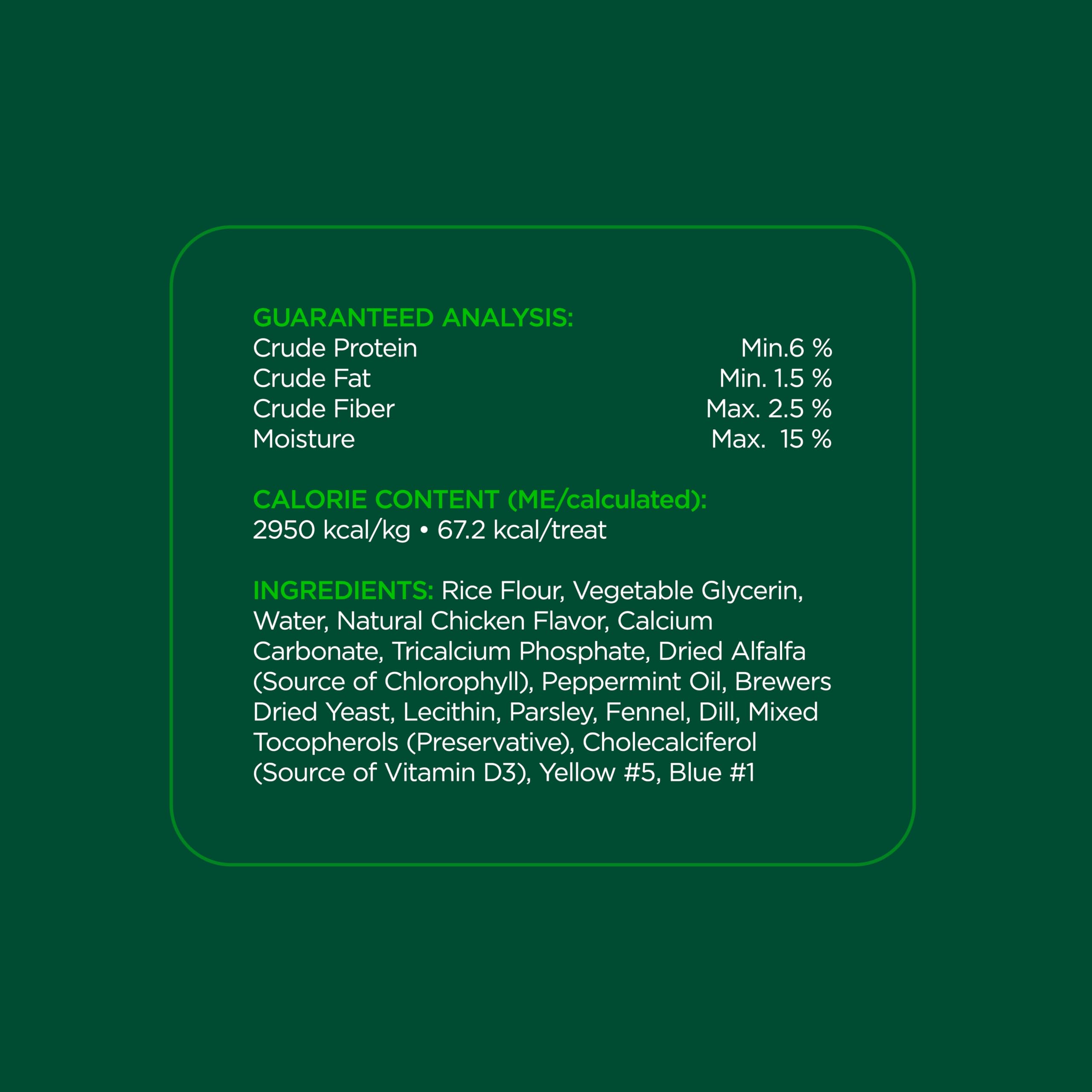 Minties chews targeting plaque removal through chewing action