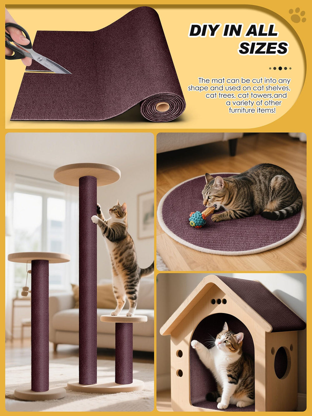 Minyii cat scratch mat uses scratch-resistant material for durable use