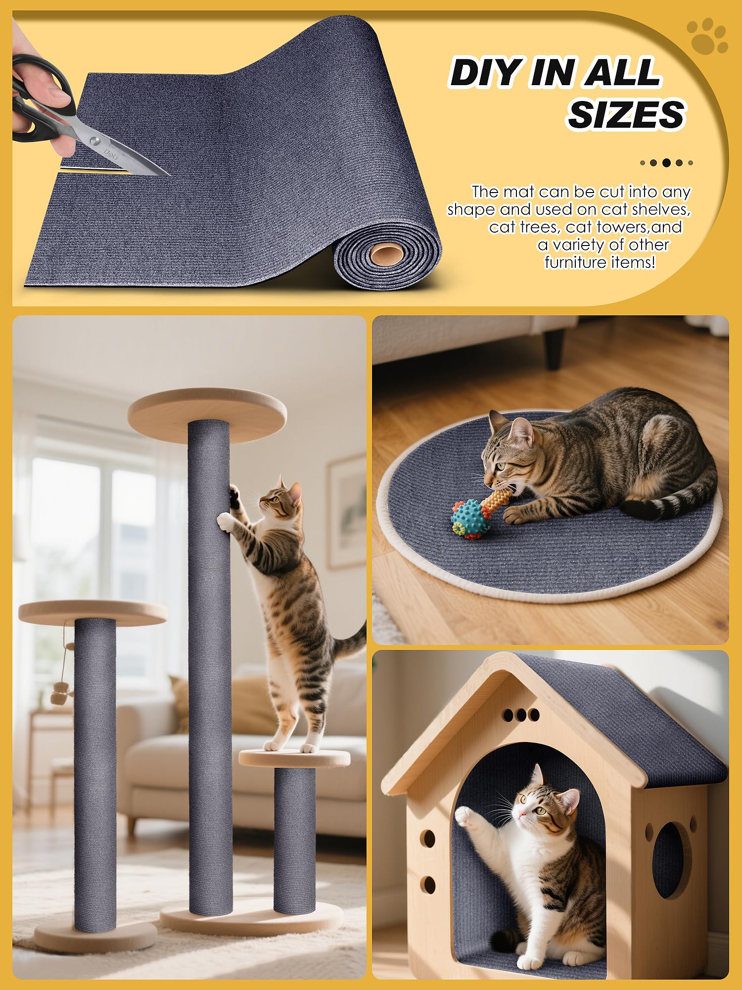 Minyii TLNNK scratch-resistant surface, gentle on paws and wear-resistant