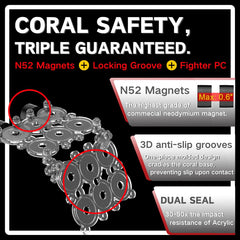 Miofis Frag Rack Stackable Base enables multi-layer reef layouts.
