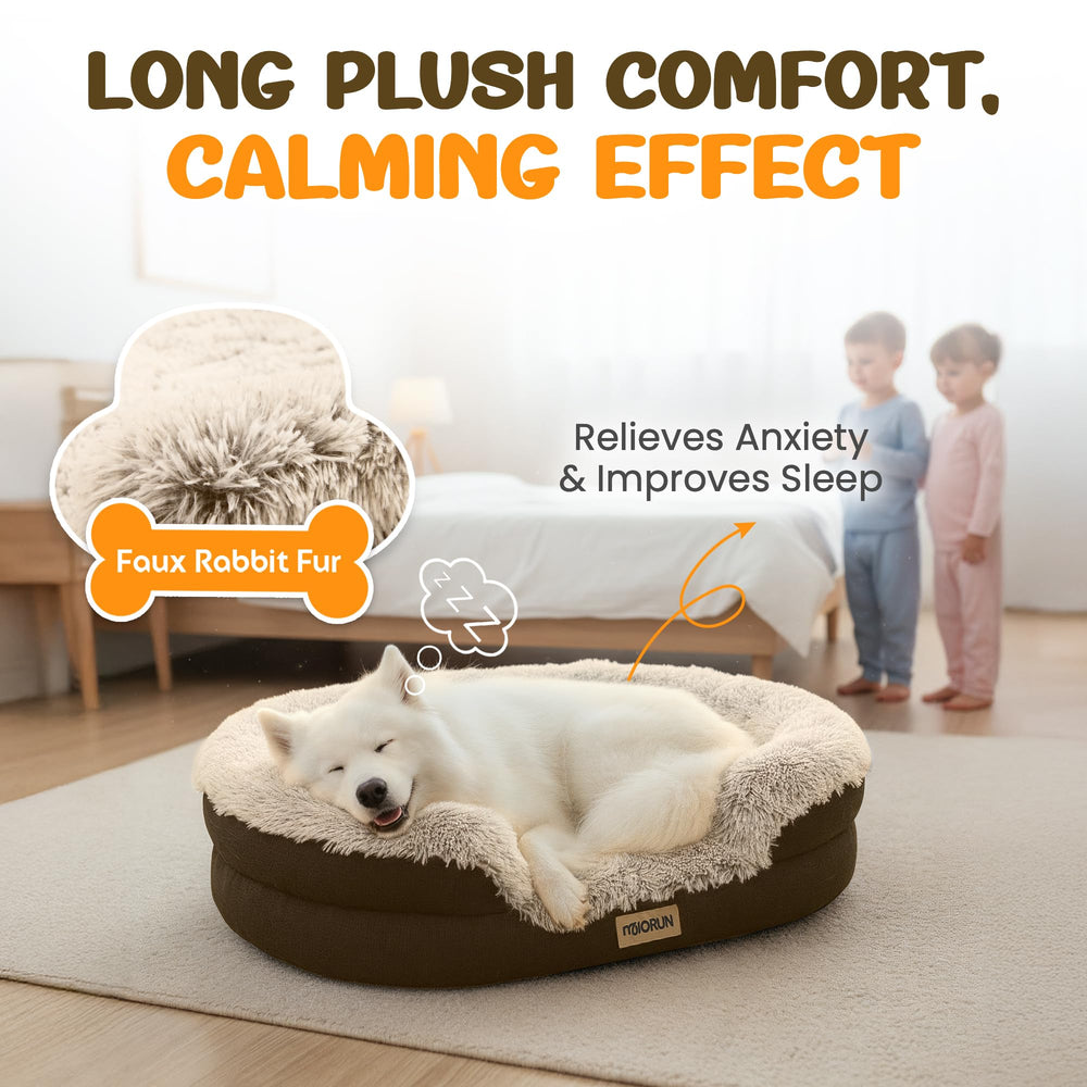 Miorun bouclé fabric modern dog bed blends with home decor