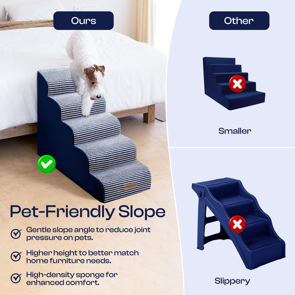 Non-slip bottom keeps stairs steady on wood, tile, or carpet.