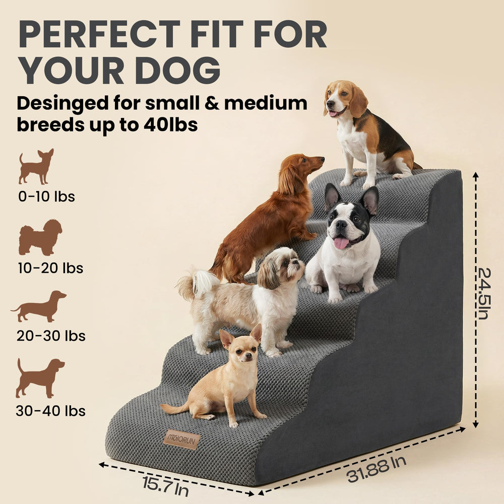 Miorun bed stairs shown in color options to match décor.