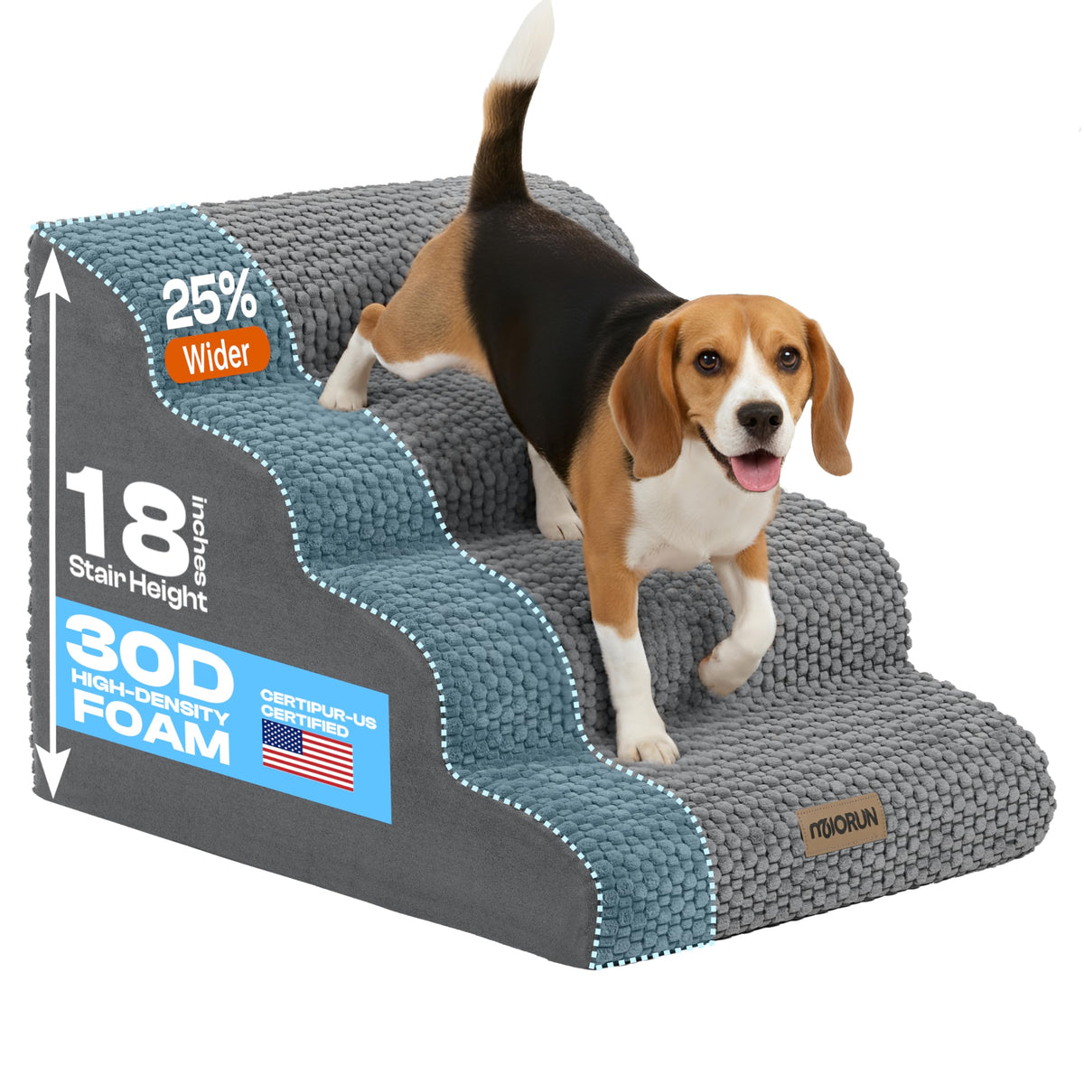 Miorun 4-step stairs base offers stable footing for daily use, preventing wobble.