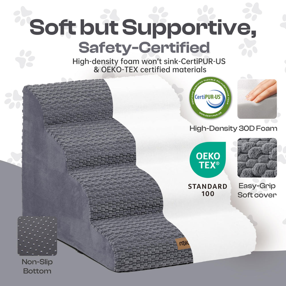 Miorun 4-step stairs foam balance offers soft ascent for small to medium dogs.